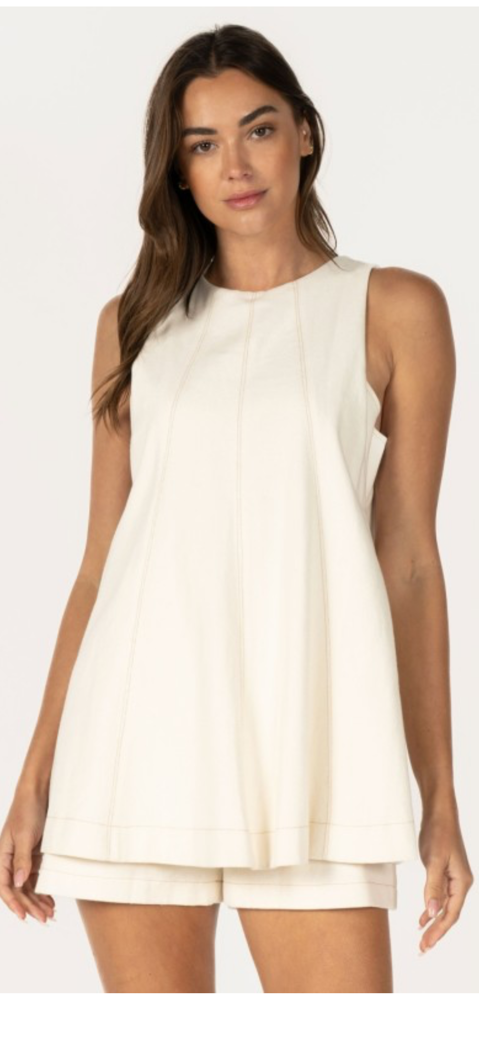 The Trapeze Romper Dress – Off White sleeveless