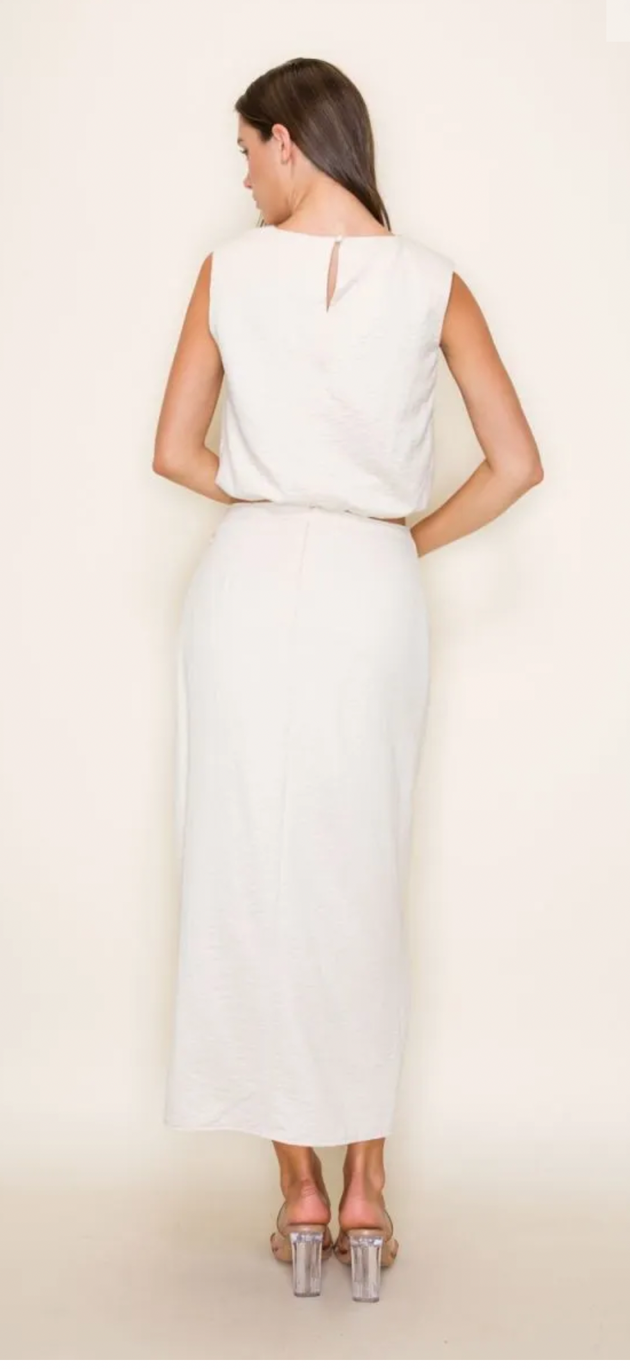 CREAM SUEDE BUBBLE TOP